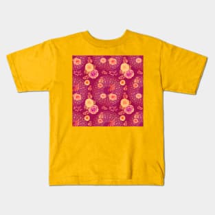 Spring Sunrise Mandalas and Roses Kids T-Shirt